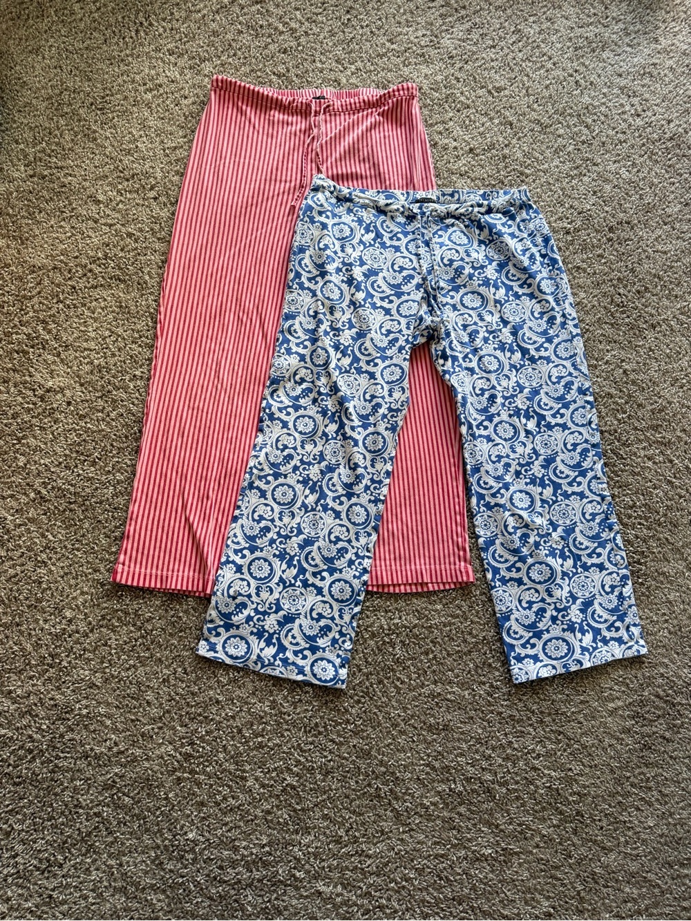 Blue Paisley Lounge Pants + Red Striped Lounge Pants - Set